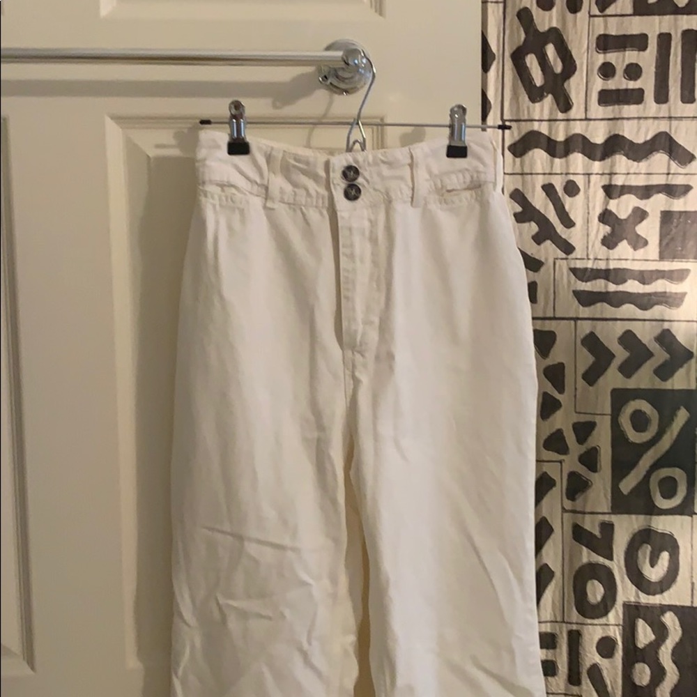 White free people wide legged pants